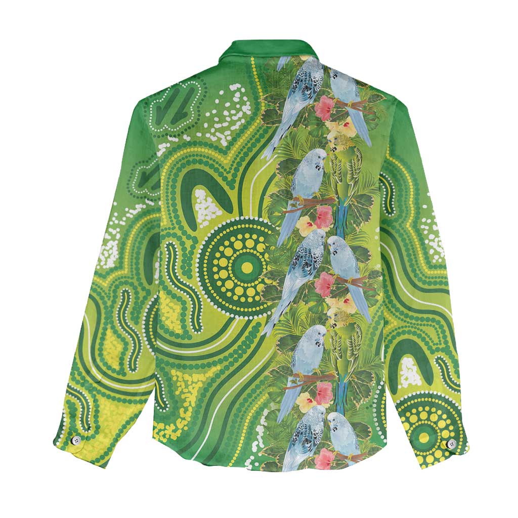 Budgerigar Australia Women Casual Shirt Aussie Common Parakeet Indigenous Art - Aussie Hoodie