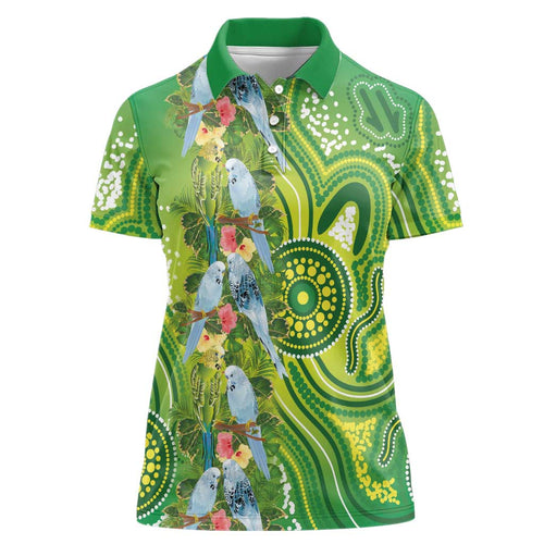 Budgerigar Australia Women Polo Shirt Aussie Common Parakeet Indigenous Art - Aussie Hoodie