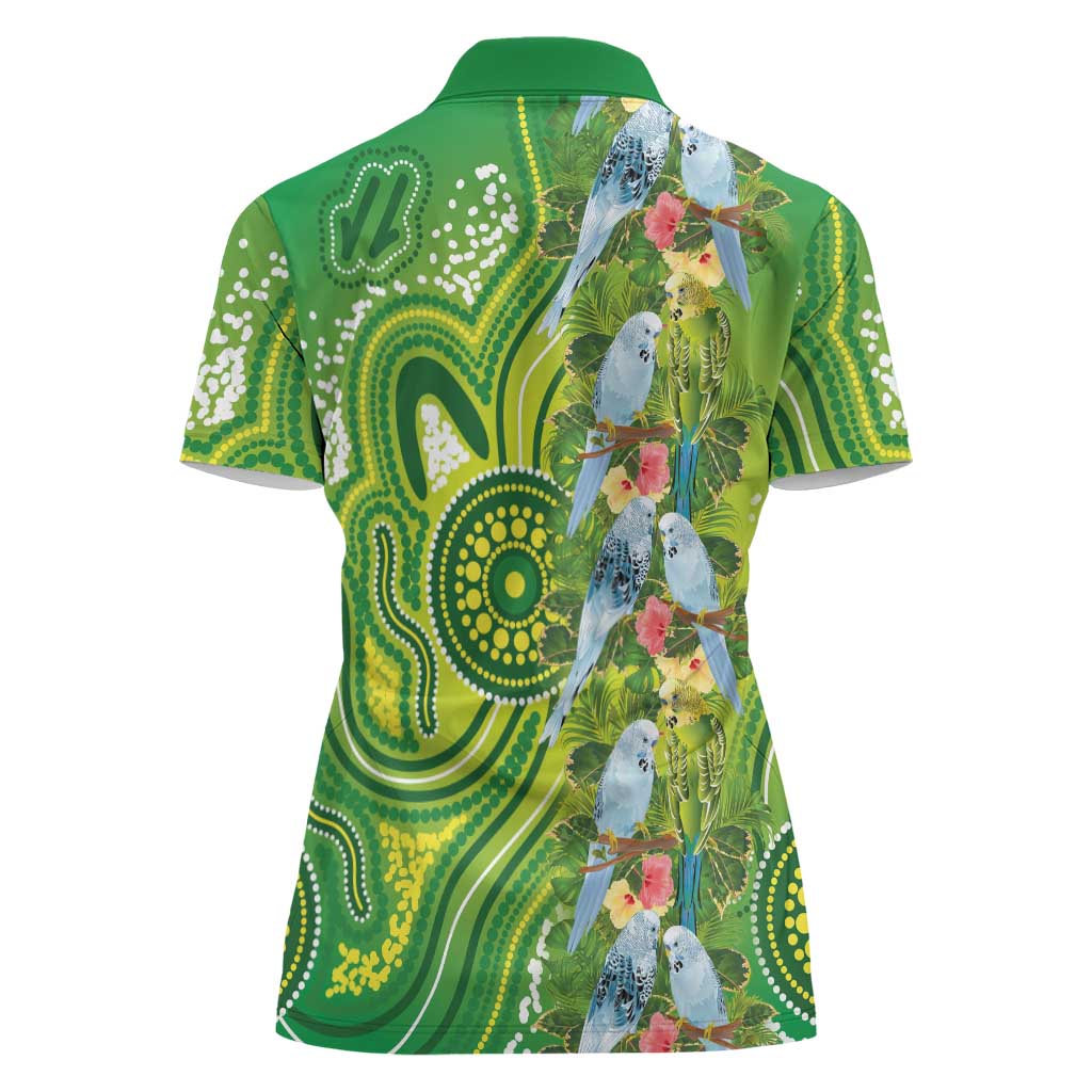 Budgerigar Australia Women Polo Shirt Aussie Common Parakeet Indigenous Art - Aussie Hoodie