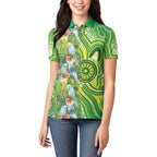 Budgerigar Australia Women Polo Shirt Aussie Common Parakeet Indigenous Art - Aussie Hoodie