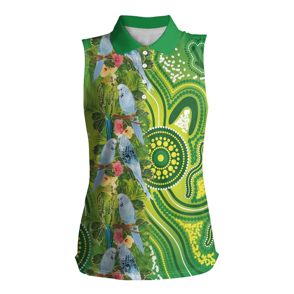 Budgerigar Australia Women Sleeveless Polo Shirt Aussie Common Parakeet Indigenous Art - Aussie Hoodie