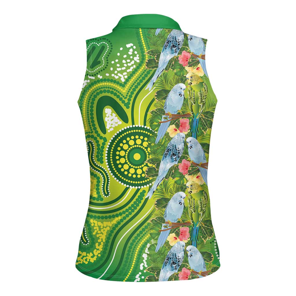 Budgerigar Australia Women Sleeveless Polo Shirt Aussie Common Parakeet Indigenous Art - Aussie Hoodie