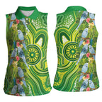Budgerigar Australia Women Sleeveless Polo Shirt Aussie Common Parakeet Indigenous Art - Aussie Hoodie