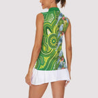 Budgerigar Australia Women Sleeveless Polo Shirt Aussie Common Parakeet Indigenous Art - Aussie Hoodie