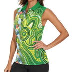 Budgerigar Australia Women Sleeveless Polo Shirt Aussie Common Parakeet Indigenous Art - Aussie Hoodie