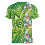 Budgerigar Australia Women V-Neck T-Shirt Aussie Common Parakeet Indigenous Art - Aussie Hoodie