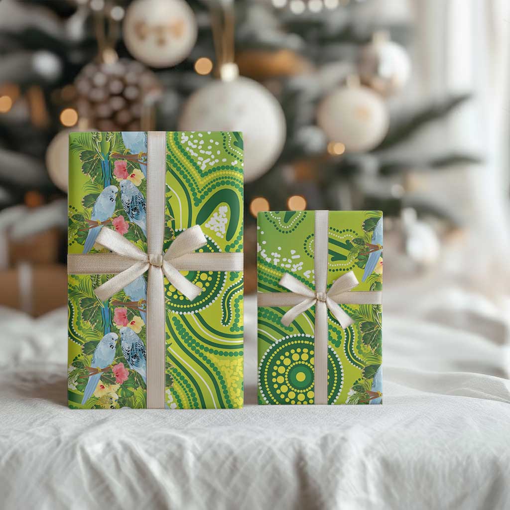 Budgerigar Australia Wrapping Paper Aussie Common Parakeet Indigenous Art - Aussie Hoodie