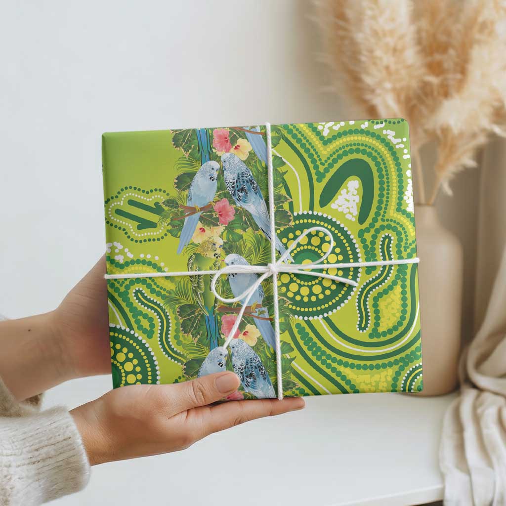 Budgerigar Australia Wrapping Paper Aussie Common Parakeet Indigenous Art - Aussie Hoodie