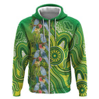 Budgerigar Australia Zip Hoodie Aussie Common Parakeet Indigenous Art - Aussie Hoodie