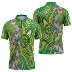 Budgerigar Australia Zipper Polo Shirt Aussie Common Parakeet Indigenous Art - Aussie Hoodie