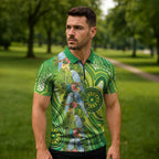 Budgerigar Australia Zipper Polo Shirt Aussie Common Parakeet Indigenous Art - Aussie Hoodie