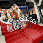 New Zealand Waitangi And ANZAC Day Back Car Seat Cover Aotearoa Maori Tiki With Last Post