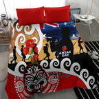 New Zealand Waitangi And ANZAC Day Bedding Set Aotearoa Maori Tiki With Last Post