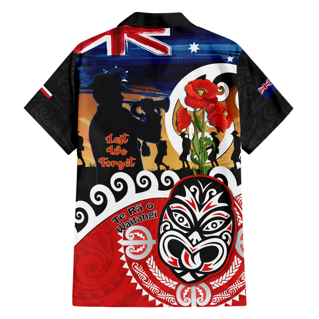 New Zealand Waitangi And ANZAC Day Hawaiian Shirt Aotearoa Maori Tiki With Last Post