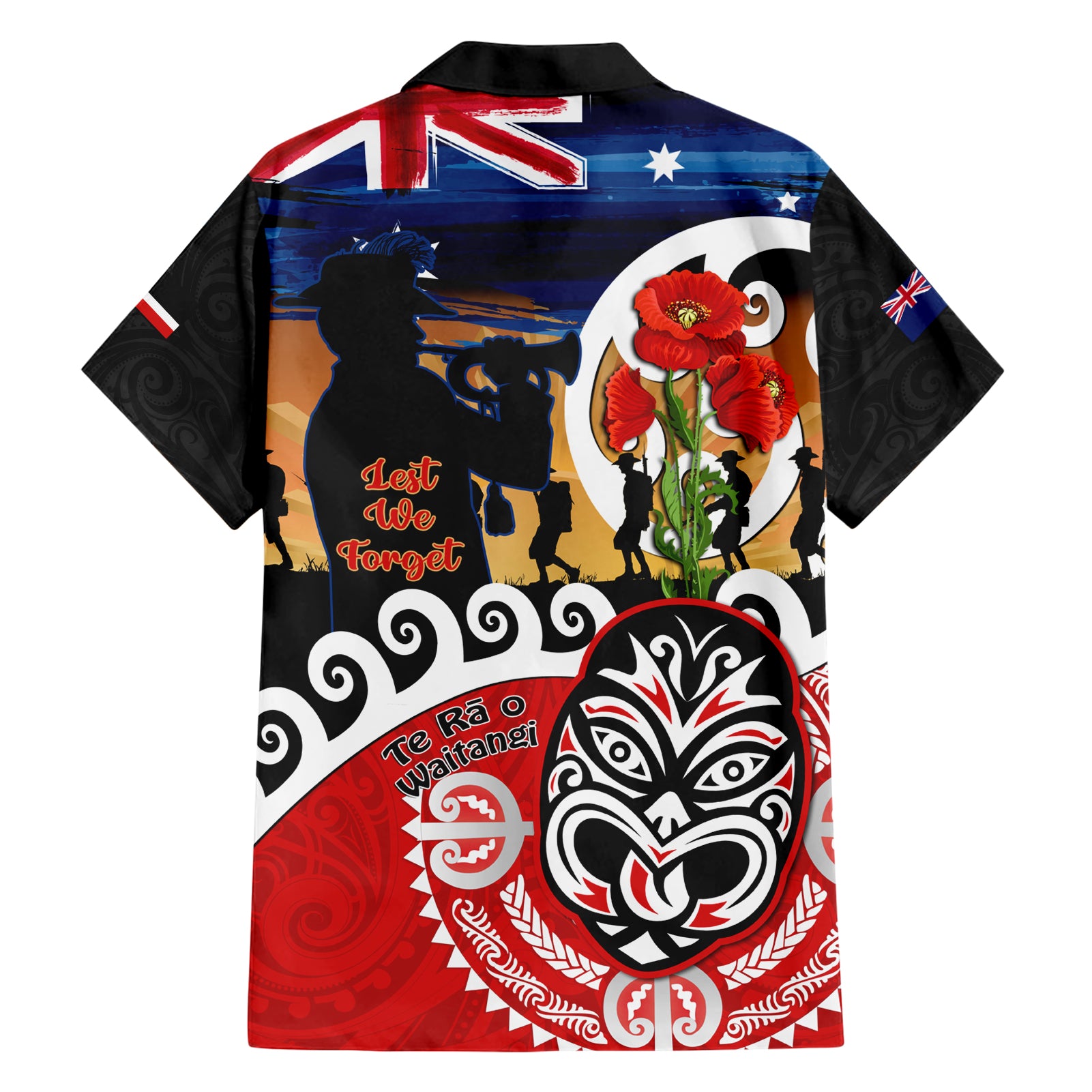 New Zealand Waitangi And ANZAC Day Hawaiian Shirt Aotearoa Maori Tiki With Last Post