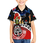 New Zealand Waitangi And ANZAC Day Hawaiian Shirt Aotearoa Maori Tiki With Last Post
