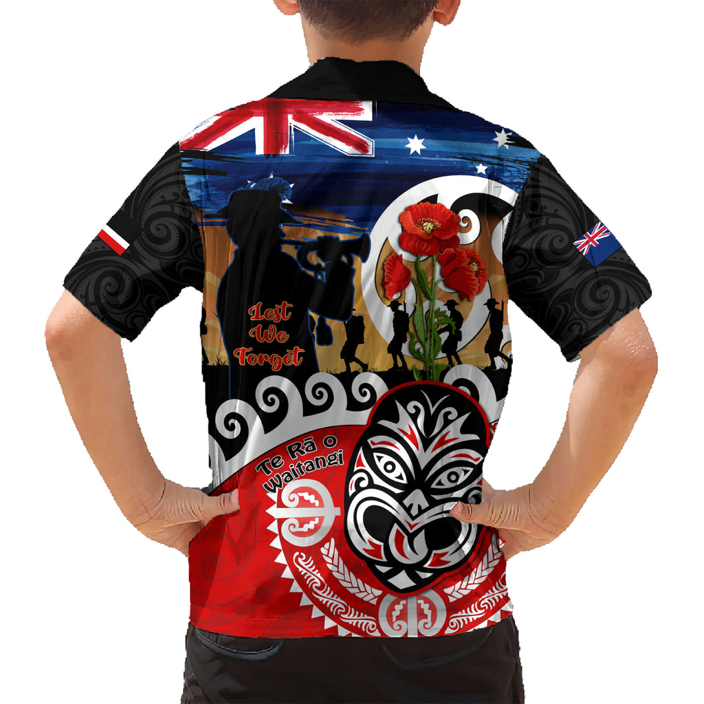 New Zealand Waitangi And ANZAC Day Hawaiian Shirt Aotearoa Maori Tiki With Last Post