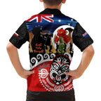 New Zealand Waitangi And ANZAC Day Hawaiian Shirt Aotearoa Maori Tiki With Last Post