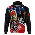 New Zealand Waitangi And ANZAC Day Hoodie Aotearoa Maori Tiki With Last Post