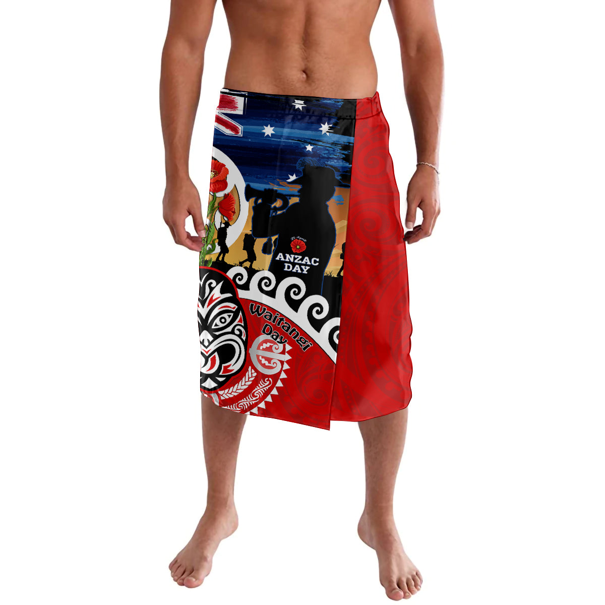 New Zealand Waitangi And ANZAC Day Lavalava Aotearoa Maori Tiki With Last Post