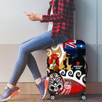 New Zealand Waitangi And ANZAC Day Luggage Cover Aotearoa Maori Tiki With Last Post