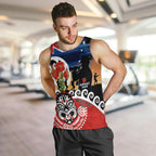 New Zealand Waitangi And ANZAC Day Men Tank Top Aotearoa Maori Tiki With Last Post