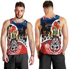New Zealand Waitangi And ANZAC Day Men Tank Top Aotearoa Maori Tiki With Last Post