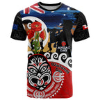 New Zealand Waitangi And ANZAC Day T Shirt Aotearoa Maori Tiki With Last Post