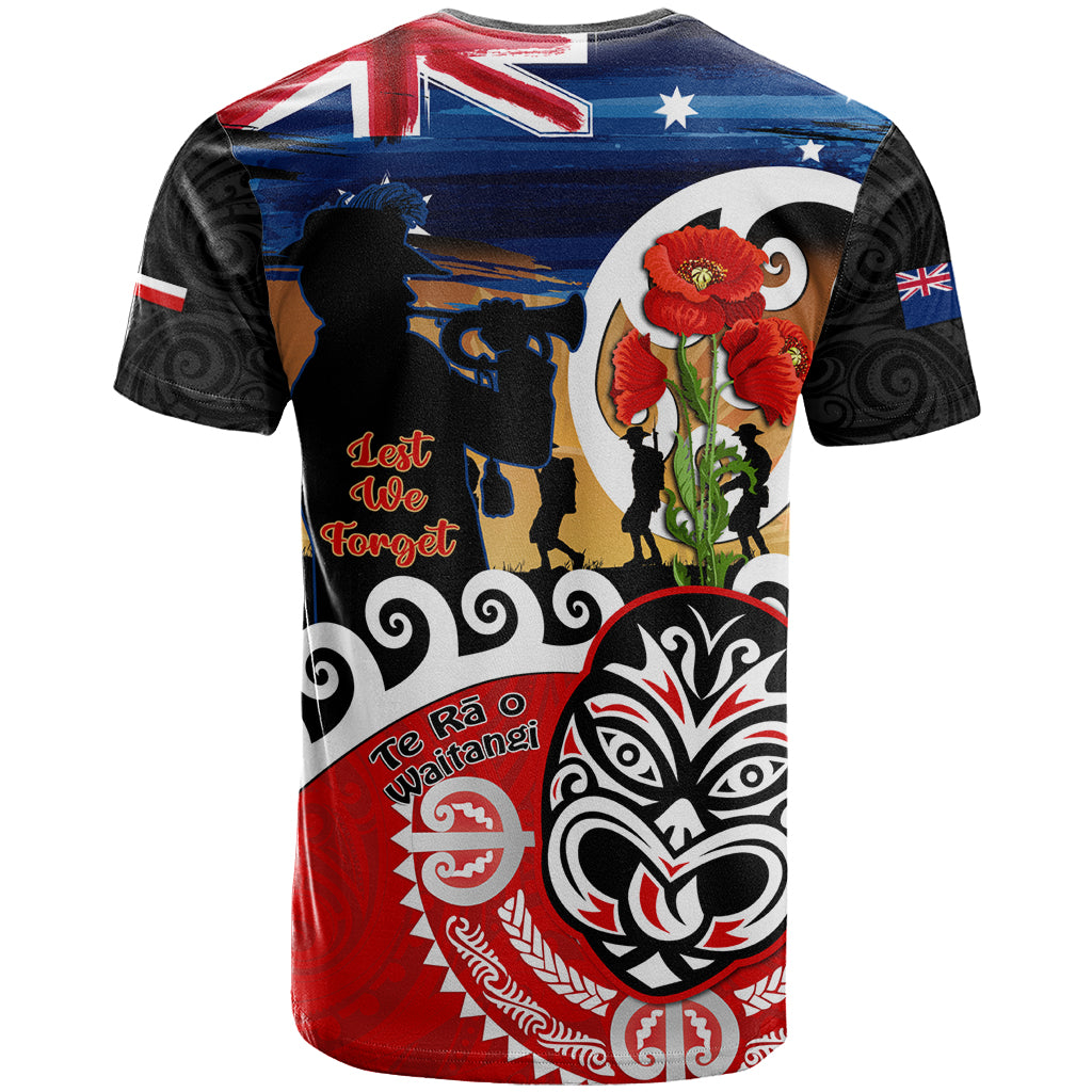 New Zealand Waitangi And ANZAC Day T Shirt Aotearoa Maori Tiki With Last Post