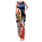 New Zealand Waitangi And ANZAC Day Tank Maxi Dress Aotearoa Maori Tiki With Last Post