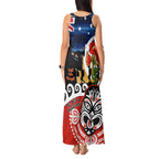 New Zealand Waitangi And ANZAC Day Tank Maxi Dress Aotearoa Maori Tiki With Last Post
