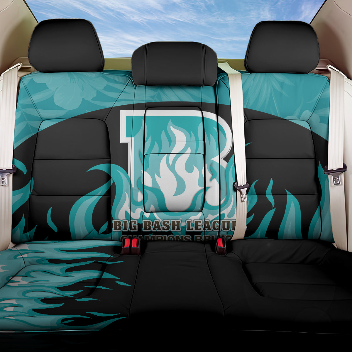 Personalised BBL Brisbane Heat Back Car Seat Cover 2nd Champions 2024 New History