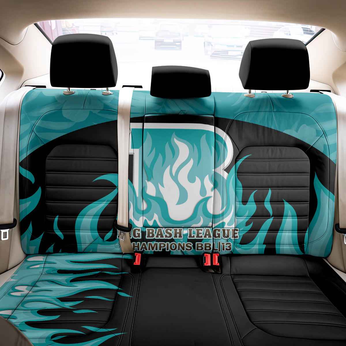 Personalised BBL Brisbane Heat Back Car Seat Cover 2nd Champions 2024 New History