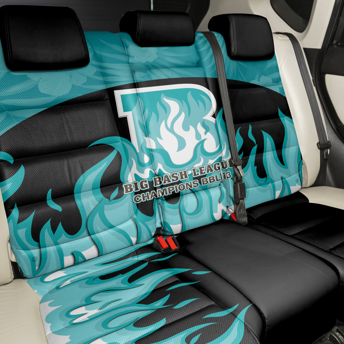 Personalised BBL Brisbane Heat Back Car Seat Cover 2nd Champions 2024 New History