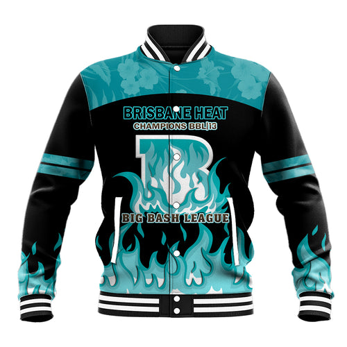Personalised BBL Brisbane Heat Baseball Jacket 2nd Champions 2024 New History