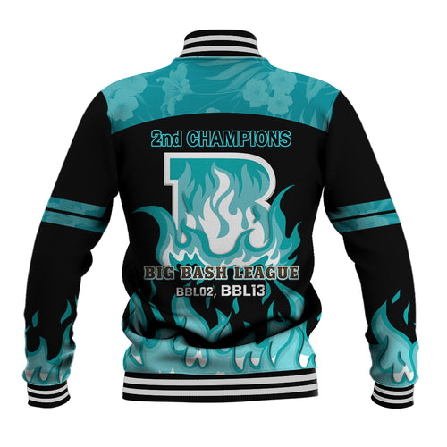 Personalised BBL Brisbane Heat Baseball Jacket 2nd Champions 2024 New History