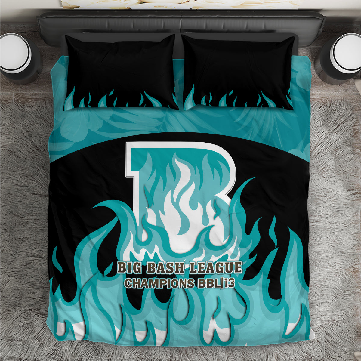 Personalised BBL Brisbane Heat Bedding Set 2nd Champions 2024 New History