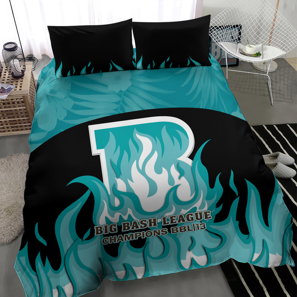 Personalised BBL Brisbane Heat Bedding Set 2nd Champions 2024 New History