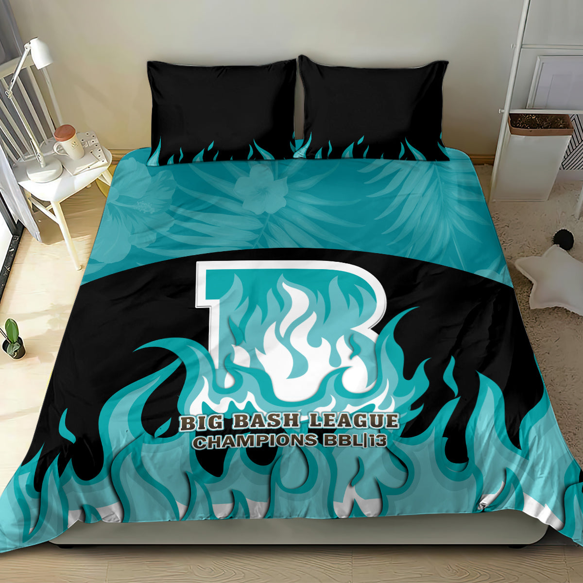 Personalised BBL Brisbane Heat Bedding Set 2nd Champions 2024 New History