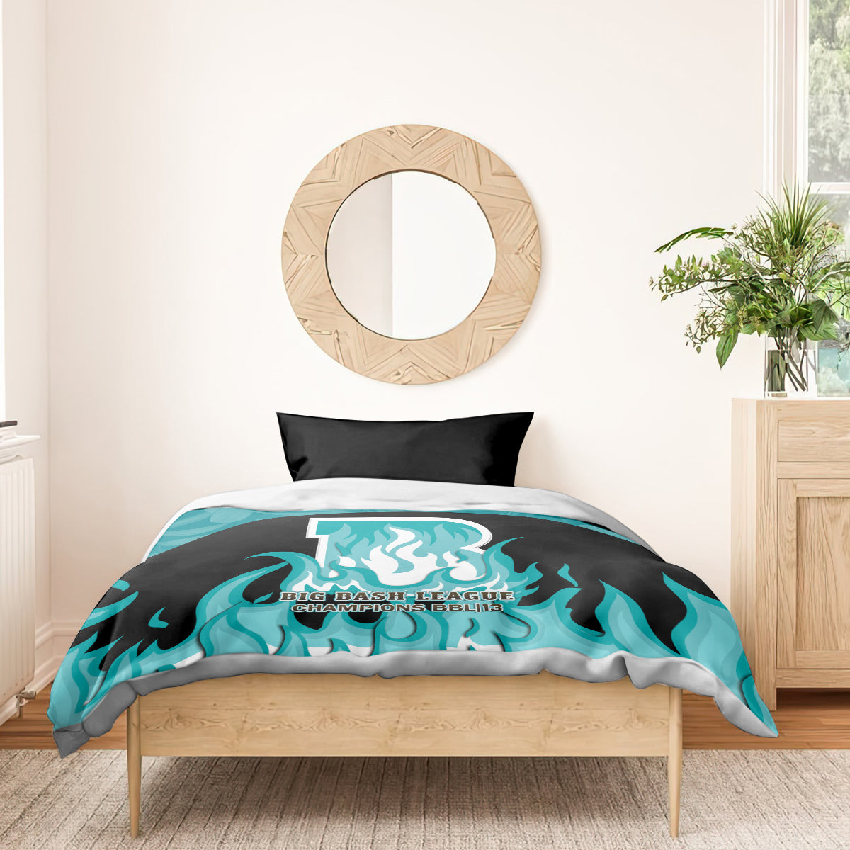 Personalised BBL Brisbane Heat Bedding Set 2nd Champions 2024 New History