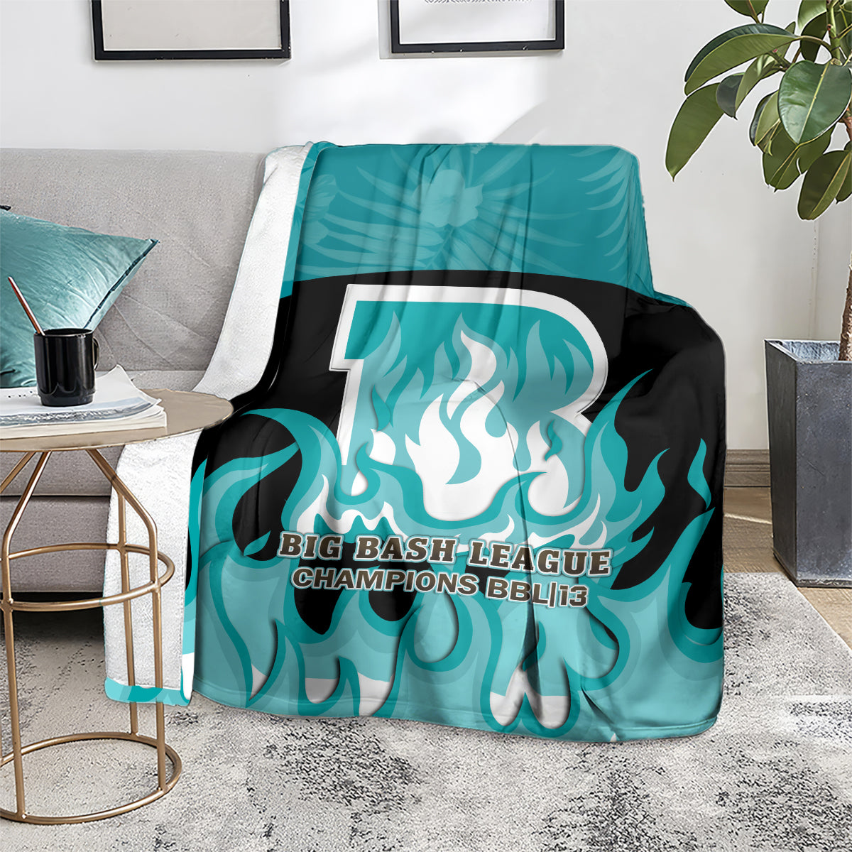 Personalised BBL Brisbane Heat Blanket 2nd Champions 2024 New History