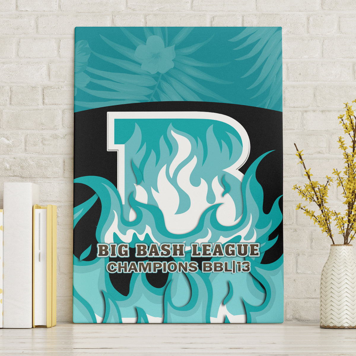 Personalised BBL Brisbane Heat Canvas Wall Art 2nd Champions 2024 New History