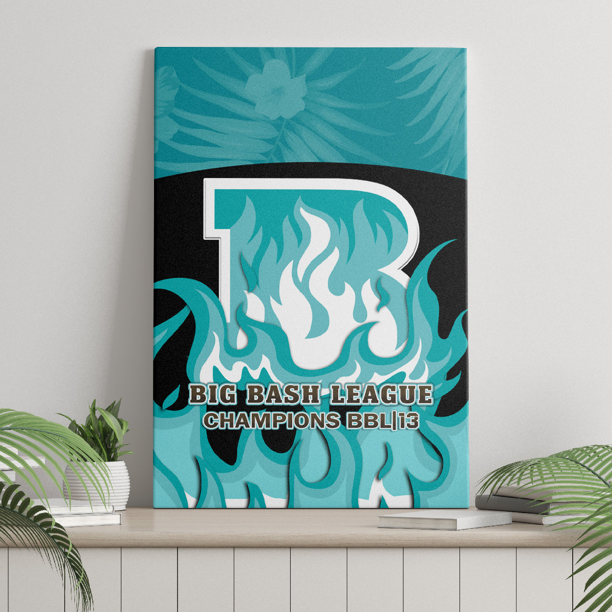 Personalised BBL Brisbane Heat Canvas Wall Art 2nd Champions 2024 New History