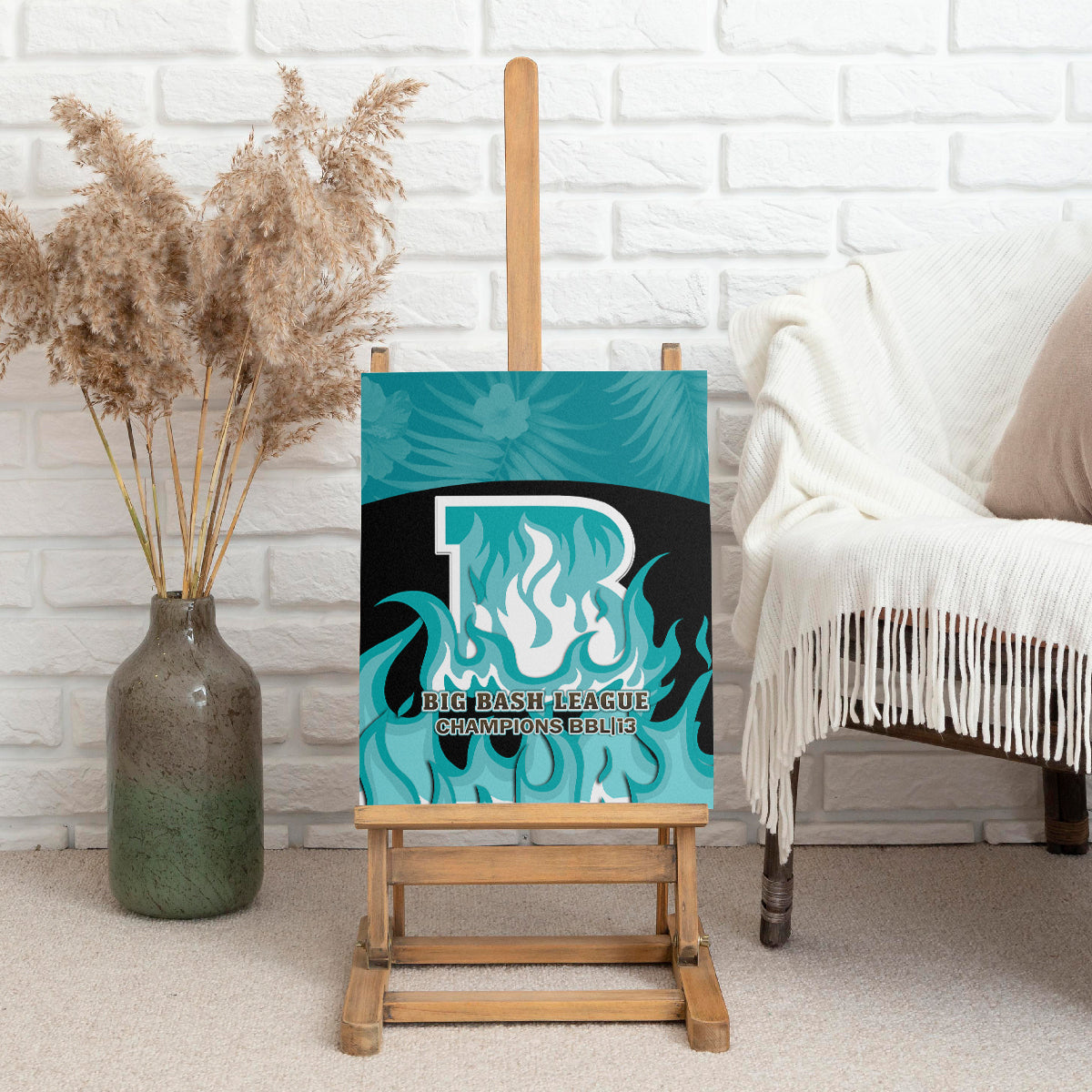 Personalised BBL Brisbane Heat Canvas Wall Art 2nd Champions 2024 New History