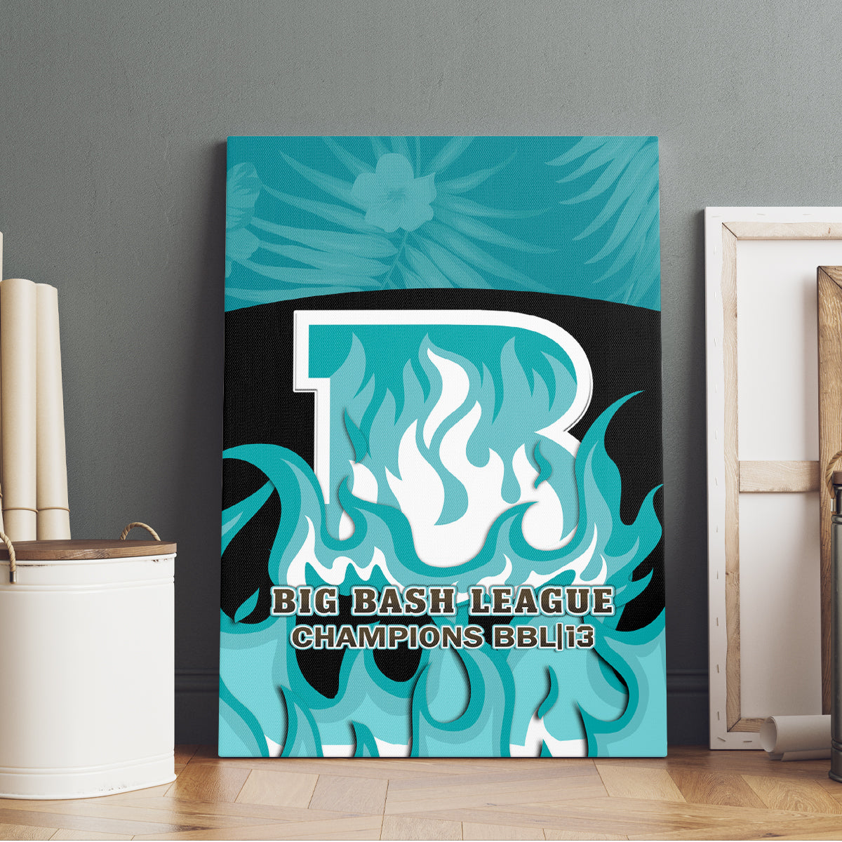 Personalised BBL Brisbane Heat Canvas Wall Art 2nd Champions 2024 New History