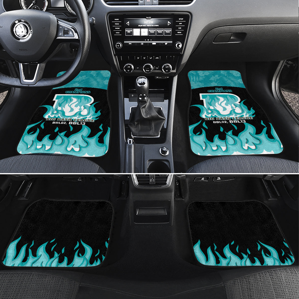 Personalised BBL Brisbane Heat Car Mats 2nd Champions 2024 New History