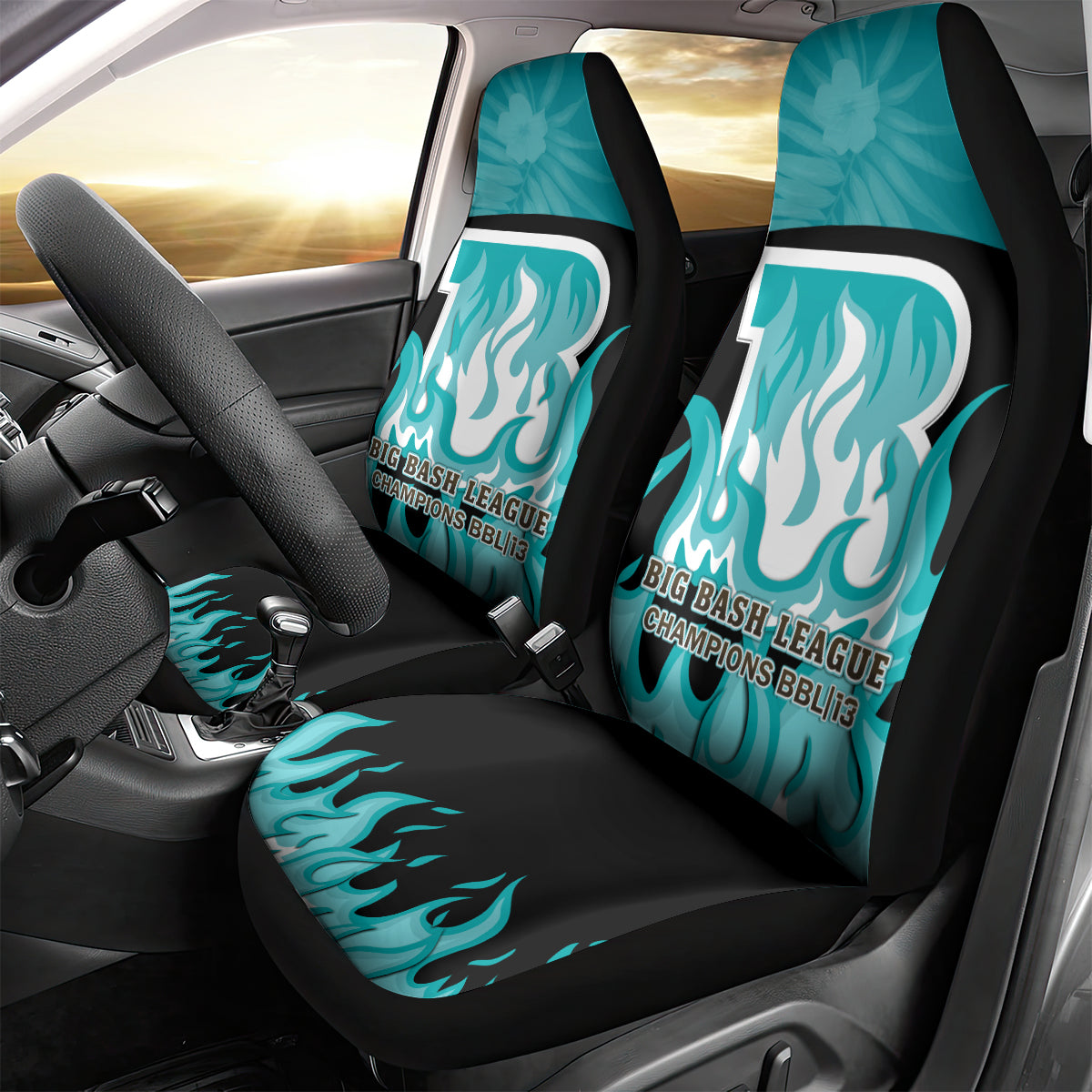 Personalised BBL Brisbane Heat Car Seat Cover 2nd Champions 2024 New History