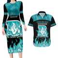 Personalised BBL Brisbane Heat Couples Matching Long Sleeve Bodycon Dress and Hawaiian Shirt 2nd Champions 2024 New History