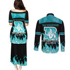 Personalised BBL Brisbane Heat Couples Matching Puletasi and Long Sleeve Button Shirt 2nd Champions 2024 New History