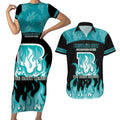 Personalised BBL Brisbane Heat Couples Matching Short Sleeve Bodycon Dress and Hawaiian Shirt 2nd Champions 2024 New History